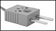 Image of Specification. Flat-Pin Mini Connector. Front orientation. ZoomedIn view. Contains Border. Flat-Pin Mini Thermocouple Connector. Magnetic Thermocouple Probes for Surfaces , Probes with Cable.