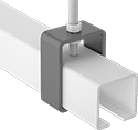 Image of ProductInUse. Front orientation. Conveyor Track Brackets. Support Bracket.