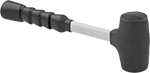 Image of Product. Front orientation. Hammers. Dead Blow Mallets , Round PVC Face, Fiberglass Handle with Ribbed Grip.