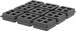 Image of Product. Front orientation. Vibration-Damping Pads. Square, Natural Rubber, Crisscross Textured.