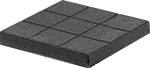 Image of Product. Front orientation. Vibration-Damping Pads. Square, Recycled Rubber, Rough.