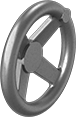 Image of Product. Front orientation. Hand Wheels. Machinable-Hub-Mount Spoked Hand Wheels, Dished Hand Wheels, 4 Spokes.