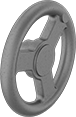 Image of Product. Front orientation. Hand Wheels. Machinable-Hub-Mount Spoked Hand Wheels, Flat Hand Wheels, 3 Spokes.
