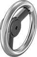 Image of Product. Front orientation. Hand Wheels. Unthreaded Through-Hole-Mount Spoked Hand Wheels, Dished Hand Wheels, 2 Spokes.