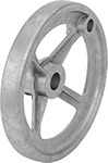 Image of Product. Front orientation. Hand Wheels. Unthreaded Through-Hole-Mount Spoked Hand Wheels, Dished Hand Wheels, 4 Spokes.