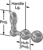 Image of Product. Front orientation. Contains Annotated. Crank Handles. Balanced Machinable-Hub-Mount Crank Handles.