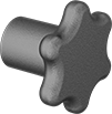 Image of Product. Style 7. Front orientation. Style 7. Machinable-Hub Knobs, Six-Arm Grip.