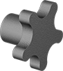 Image of Product. Style 6. Front orientation. Five-Arm Grip. Machinable-Hub Knobs, Style 6.