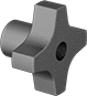 Image of Product. Style 4. Front orientation. Four-Arm Grip. Unthreaded Through-Hole Knobs, Style 4.