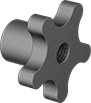 Image of Product. Style 9. Front orientation. Five-Arm Grip. Threaded Through-Hole Knobs, Style 9.