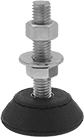 Image of Product. Front orientation. Leveling Mounts. Vibration-Damping Rigid Leveling Mounts with Threaded Stud, Style 1.