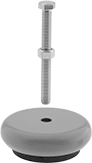 Image of Product. Front orientation. Exploded view. Leveling Mounts. Easy-Install Vibration-Damping Rigid Leveling Mounts with Threaded Stud, Style 1.