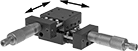 Image of Product. Front orientation. Contains Annotated. Positioning Slides. Two-Axis Positioning Tables with Micrometers.