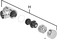 Image of System. Front orientation. Exploded view. Contains Annotated. Flush Valve Replacement Parts. Kohler Flush Valve Replacement Parts, Control Stop Components.