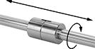 Image of ProductInUse. Front orientation. Contains Annotated. Ball Splines and Bearings. Linear Bearings for Ball Splines.