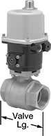 Image of Product. Front orientation. Contains Annotated. Motor-Actuated On/Off Valves. Compact Motor-Actuated On/Off Valves.