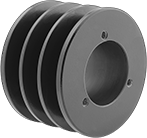 Image of Product. Front orientation. V-Belt Drive Pulleys. Quick-Disconnect (QD) Bushing-Bore V-Belt Drive Pulleys, 3 Grooves.