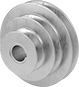Image of Product. 3 Grooves. Front orientation. V-Belt Drive Pulleys. Adjustable-Speed V-Belt Drive Pulleys, For 4L, A Belts, 3 Grooves.