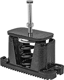 Image of Product. Front orientation. Vibration-Damping Mounts. Shock-Absorbing Spring Vibration-Damping Mounts.