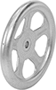 Unthreaded Through-Hole-Mount Spoked Hand Wheels