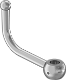 Image of Product. Front orientation. Crank Handles. Unthreaded Through-Hole-Mount Crank Handles, Round Hole, Style 3.