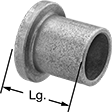 Image of Product. Front orientation. Contains Annotated. Flanged Sleeve Bearings. Oil-Embedded Flanged Sleeve Bearings.
