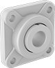 Dry-Running Mounted Ball Bearings with Four-Bolt Flange
