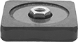 Image of Product. Front orientation. Leveling Mounts. Shock-Absorbing Swivel Leveling Mounts with Threaded Hole, Square Base.