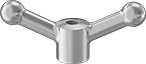 Image of Product. Front orientation. Machine Handles. General Purpose, Threaded Through-Hole Mount, 2 Arms.