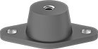 Image of Product. Front orientation. Vibration-Damping Mounts. Fail-Safe Vibration-Damping Bolt-Down Mounts, Threaded-Insert Mount.