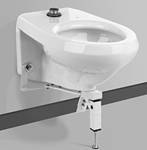 Image of ProductInUse. Front orientation. Toilet Supports. Wall Mount.