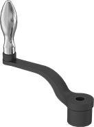 Image of Product. Front orientation. Crank Handles. Unthreaded Through-Hole-Mount Crank Handles, Round Hole, Style 1.