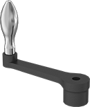 Image of Product. Front orientation. Crank Handles. Unthreaded Through-Hole-Mount Crank Handles, Round Hole, Style 2.