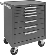 Image of Product. Style D. Front orientation. Cabinets. Bench-Height Drawer Cabinets, Rolling, Painted Steel—Assembled, Style D.