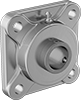 Food-and-Beverage Mounted Ball Bearings with Four-Bolt Flange