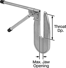 Image of Product. Front orientation. Contains Annotated. Rivet Tools. Manual Squeeze Tools for Solid Rivets, 6" Throat Depth.
