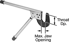 Image of Product. Front orientation. Contains Annotated. Rivet Tools. Manual Squeeze Tools for Solid Rivets, 2 1/4" Throat Depth.