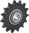 Image of Product. Front orientation. Idler Sprockets. For Single Strand, Ball Bearing.