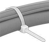Image of ProductInUse. Front orientation. Cable Ties. Curved-Head Cable Ties.