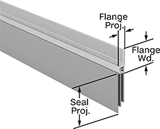Image of Product. Front orientation. Contains Annotated. Weatherstripping. Adhesive-Back Bottom-Mount Weatherstripping.