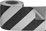 Image of Product. Front orientation. Antislip Tape. High-Visibility Antislip Tape, Roll, Black/Yellow Striped.