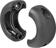 Image of Product. Screw-Clamp Connection. Front orientation. Exploded view. Conduit and Fittings. Flexible Plastic (MPT) Conduit and Fittings, Bumper Fitting, Straight, Screw-Clamp Conduit Connection.