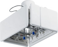 Image of ProductInUse. Modular Padding Installed on a Robot Tool. Front orientation. Robot Safety Padding. Contact-Sensing Robot Safety Padding, Modular Padding.