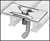 Image of ProductInUse. Front orientation. Contains Border. Bar Grating Clips. Fiberglass Bar Grating Clips, C-Clip, Style F.