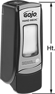 Image of Product. Front orientation. Contains Annotated. Soap Dispensers. Gojo Cartridge Soap Dispensers, Style E.