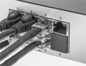 Image of Product. Shown Installed. Front orientation. Data Port Plugs. RJ45 Port Plugs.