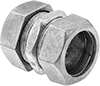 Image of Product. Compression Connection. Front orientation. Conduit and Fittings. Thin-Wall (EMT) Metal Conduit and Fittings, Straight, Connector Fitting, Compression Conduit Connection.