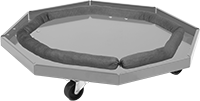 Image of Product. With Sorbent Sock (Sold Separately). Front orientation. Drum Dollies. Oversized Drum Dollies.