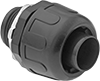 Image of Product. Push-In × Threaded. Front orientation. Conduit and Fittings. Ultra-Flexible Plastic (MPT) Conduit and Fittings, Connector Fitting, Straight, Push-In Conduit Connection × Threaded Knockout Connection.