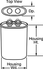 Image of Attribute. Front orientation. Contains Annotated. Motor Running, Oval Capacitors.